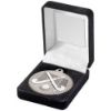 Picture of Black Velvet Box And 50mm Hockey Medal Trophy Matt Silver|silver - 3.5in