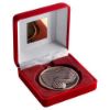 Picture of Red Velvet Box And 60mm Medal Hockey Trophy Bronze - 4in