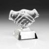 Picture of Clear Glass Handshake With Plate - 4.25in