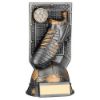 Picture of Gunmetal Grey|gold Filled Plastic Football Boot On Net & Plate (1in Cen) - 6.5"