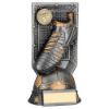 Picture of Gunmetal Grey|gold Filled Plastic Football Boot On Net & Plate (1in Cen) - 6.5"