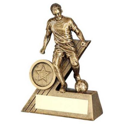 Picture of Brz~gold Male Football Mini Figure With Plate (1in Centre)