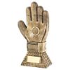 Picture of Brz|gold Football Goalkeeper Glove On Net Base With Plate (1in Centre) - 10in