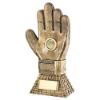 Picture of Brz|gold Football Goalkeeper Glove On Net Base With Plate (1in Centre) - 10in