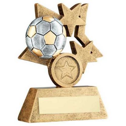 Picture of Brz~pew~gold Multi Star Football With Plate   (1in Centre)