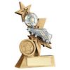 Picture of Brz|pew|gold Football And Boot On Shooting Star With Plate (1in Centre) - 5in