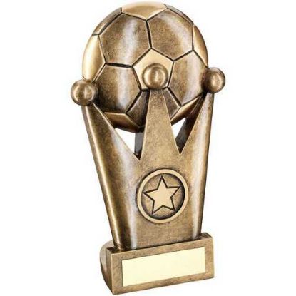 Picture of Brz~gold Football Crown Flatback With Plate (1in Centre)