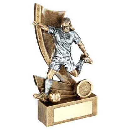 Picture of Brz~pew~gold Female Football Figure On Swoosh Back With Plate (1in Cen)