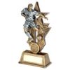 Picture of Brz|pew|gold Male Football Figure On Star Backdrop With Plate (1in Centre) - 10"