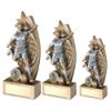 Picture of Brz|pew Female Football Figure On Star Net Backing With Plate (1in Cen) - 7.5in