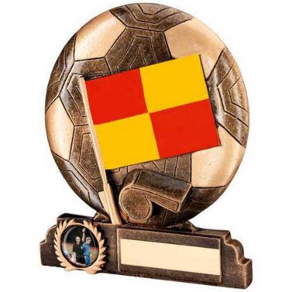 Picture of Brz~gold~red~yellow Resin Linesman With Plate (1in Centre)