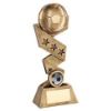 Picture of Brz|gold Football On Zig Zag Star Ribbon With Plate (1in Centre) - 6in