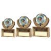 Picture of Brz|pew|gold Mini Football Wreath On Net With Plate (1in Centre) - 3.25in