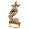 Picture of Brz|gold Football And Boot On Shooting Star With Plate (1in Centre) - 4.5in