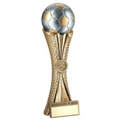 Picture of Bz|pw|g Football On Tri Mesh Column With Plate (1in Cen) Managers Player - 12in
