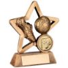 Picture of Brz|gold Resin Football Mini Star With Plate   (1in Centre) - 3.75in
