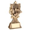 Picture of Brz|gold Football 3 Star Wreath Series With Plate (1in Centre) - 5.5in