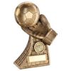 Picture of Brz|gold Football And Goalkeeper Glove On Net Base With Plate (1in Cen) - 7.25in