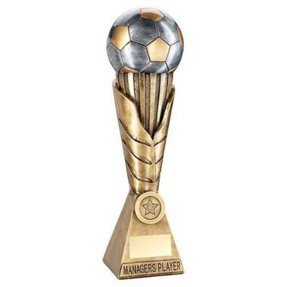 Picture of Brz|pew|gold Football On Leaf Column With Plate (1in Cen) Managers Player - 12"