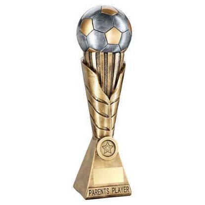 Picture of Brz|pew|gold Football On Leaf Column With Plate (1in Cen) Parents Player - 12"