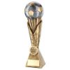 Picture of Brz|pew|gold Football On Leaf Burst Column With Plate (1in Centre) - 7in