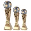 Picture of Brz|pew|gold Football On Leaf Burst Column With Plate (1in Centre) - 7in