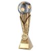 Picture of Brz|pew|gold Football On Leaf Burst Column With Plate (1in Centre) - 7in