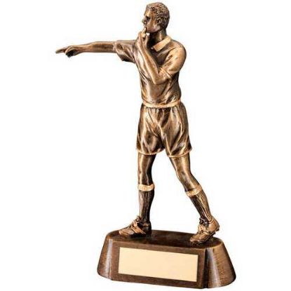 Picture of Brz|gold Resin Referee Figure With Plate -      6.75in