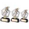 Picture of White|gold|blk Football And Boot On Flash Pentagon With Plate (1in Cen) - 5.25in