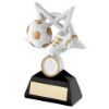 Picture of White|gold|black Football And Boot On 5 Point Star With Plate (1in Centre) - 5in