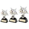 Picture of White|gold|black Football And Boot On 5 Point Star With Plate (1in Centre) - 5in
