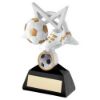 Picture of White|gold|black Football And Boot On 5 Point Star With Plate (1in Centre) - 5in