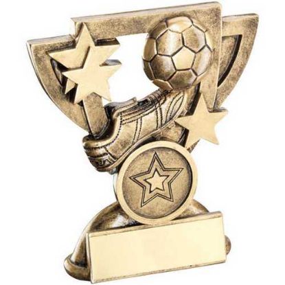 Picture of Brz|gold Football Mini Cup With Plate (1in Centre) - 3.75in