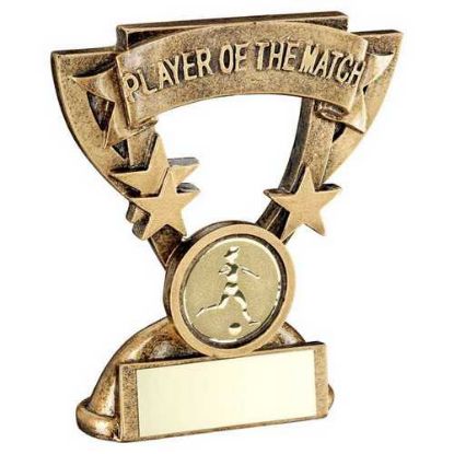 Picture of Brz|gold Player Of The Match Mini Cup With Football Insert And Plate - 3.75in