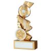 Picture of Gold|silver Football And Boot On Multi Star Curve With Plate (1in Centre) - 4in