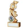 Picture of Gold|silver Football And Boot On Multi Star Curve With Plate (1in Centre) - 4in