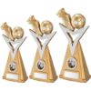 Picture of Gold|silver Football And Boot On Tri Column With Plate (1in Centre) - 8in
