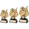 Picture of Gold|black Football On Bolt Pentagon With Plate (1in Centre) - 4in