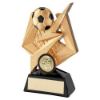 Picture of Gold|black Football On Bolt Pentagon With Plate (1in Centre) - 4in