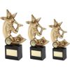 Picture of Gold|black Male Football Swoosh Figure With Plate (1in Centre) - 8in