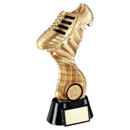 Picture of Gold|black Football Boot On Twisted Net With Plate (1in Centre) - 10in