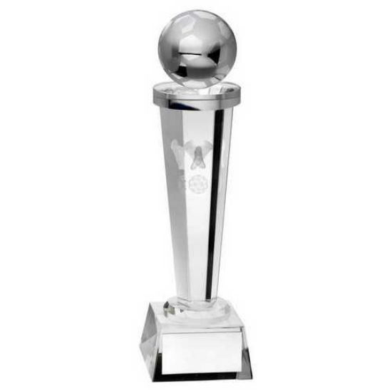 Trophy Distributors - Clear Glass Column With Lasered Football Image ...