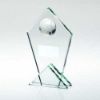 Picture of Jade Glass Pointed Plaque With Half Football And Plate - 5.75in