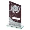 Picture of Brown Marble Printed Glass Plaque With Football Insert And Plate - 9in