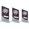 Picture of Brown Marble Printed Glass Plaque With Football Insert And Plate - 9in