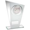 Picture of White|silver Printed Glass Plaque With Football Insert And Plate - 7.25in