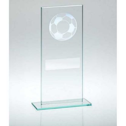 Picture of Jade Glass With Silver Football And Plate (1in Centre) - 7.25in