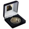Picture of Black Velvet Box And 60mm Medal Football Trophy Antique Gold - 4in