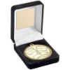 Picture of Black Velvet Box And 50mm Medal Referee Trophy Gold - 3.5in