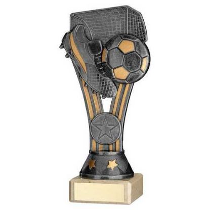 Picture of Pewter|gold Plastic Wembley Figure On Cream Marble Trophy (1in Cen) - 6.75in